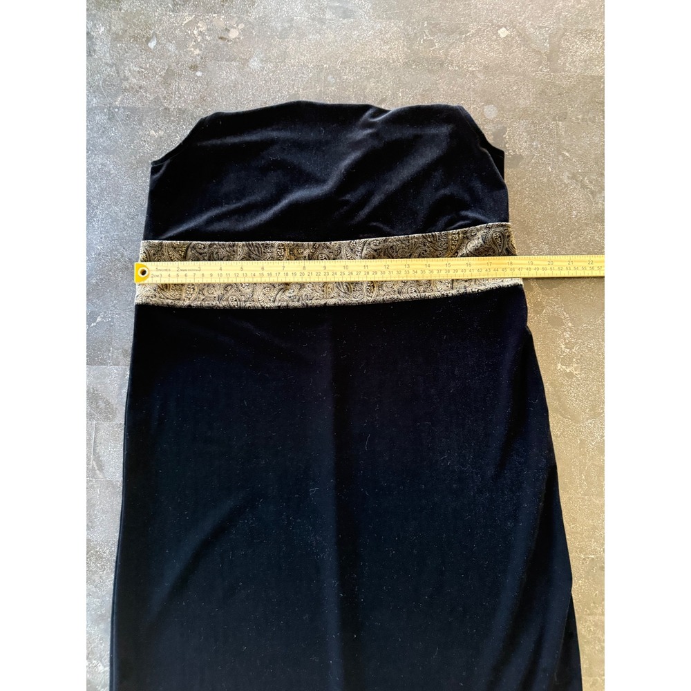 Coldwater Creek Size 12 Black Velvet Paisley‎ Maxi Dress Jacket 2-Pc Set Holiday - Picture 13 of 16